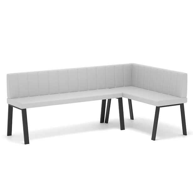 Idohome ROHOVÁ LAVICE MONO Y pravá ekokůže prošívaná, 142/196 cm, bílá