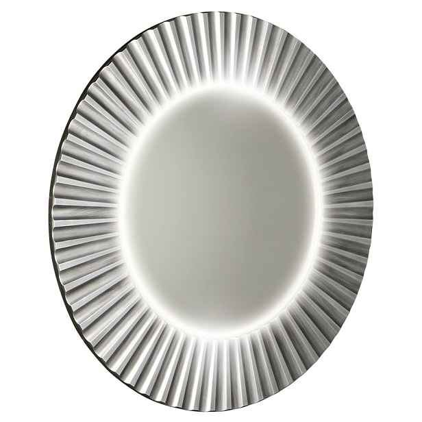 Sapho PRIDE STRIP kulaté zrcadlo s LED osvětlením v rámu o 90cm, stříbrná
