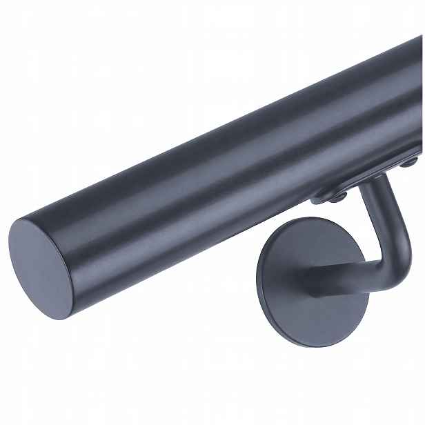 Stěnové zábradlí Schodišťové Antracit 90 cm, nerezové, 42 mm, Loft M8