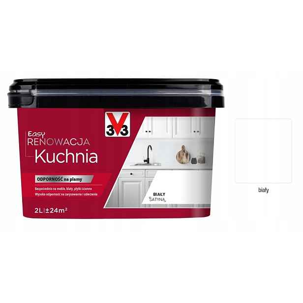 V33 Barva renovace Kuchyně A Nábytek 2 L Bílý satén