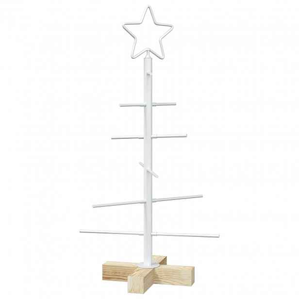vidaXL Kovový vánoční stromek se stojanem KUOPIO 60 cm Ocel Bílá
