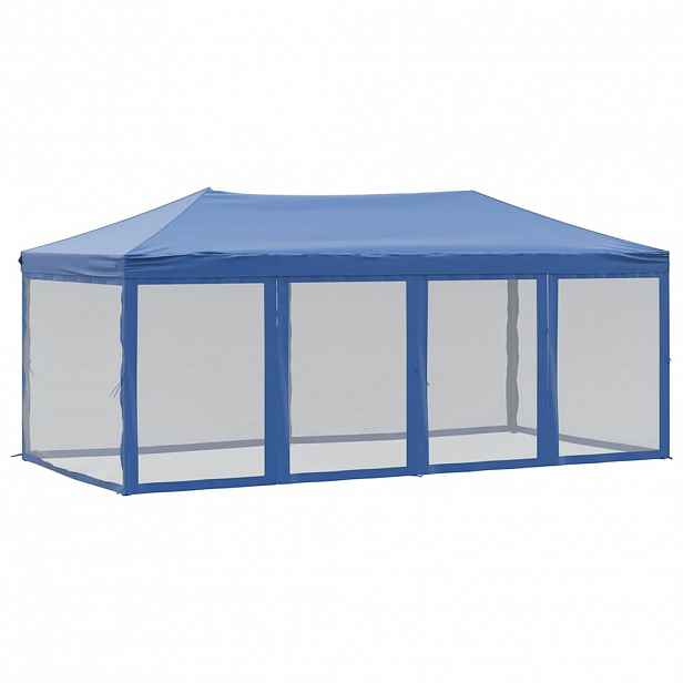 vidaXL Skládací party stan s bočními stěnami modrý 3 x 6 m