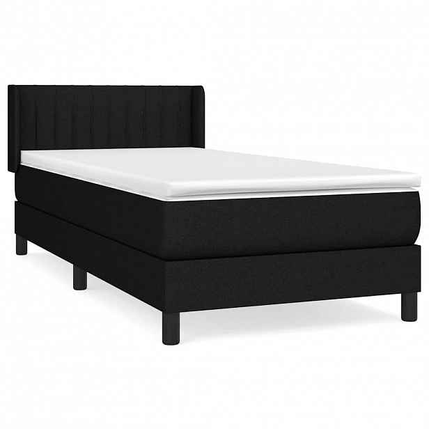 vidaXL Box spring postel s matrací černá 90x190 cm textil