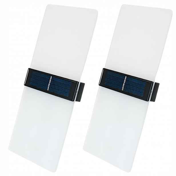 2x Solární dekorativní zahradní Led lampa Nástěnné svítidlo Osvětlení stěny Fasády