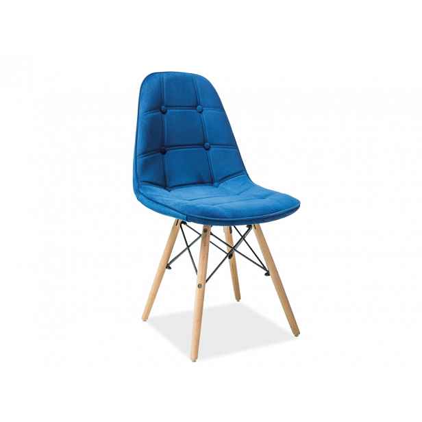 Designová jídelní židle Alexis, modrá látka
