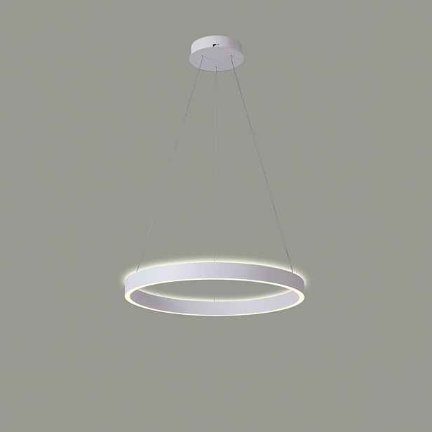 Brasco, Moderní, dekorativní, bílá závěsná lampa, Ring, Led, 60W, 4500LM