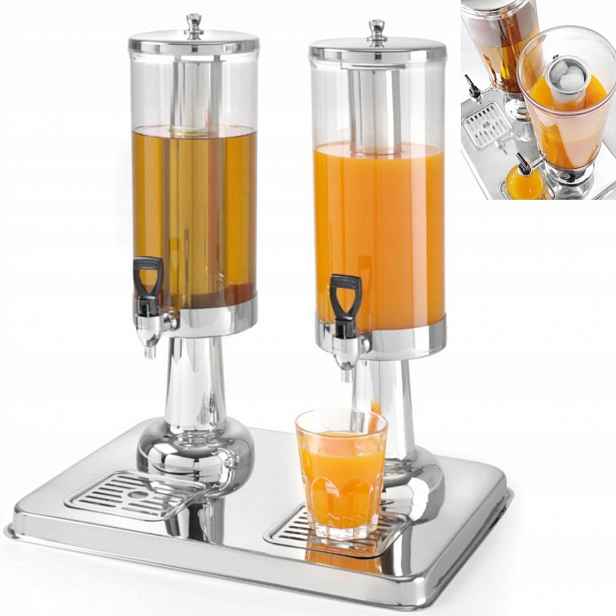 Dispenser dávkovač na chlazené nápojové šťávy dvojitý 2 x 3 l