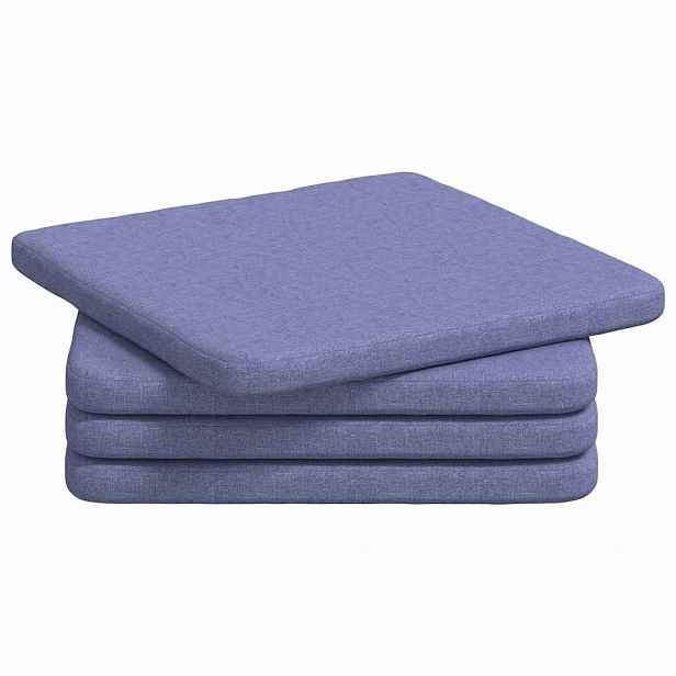 vidaXL Polštáře na sedadla 4 ks textil Modrá džínovina 40 x 40 x 3 cm