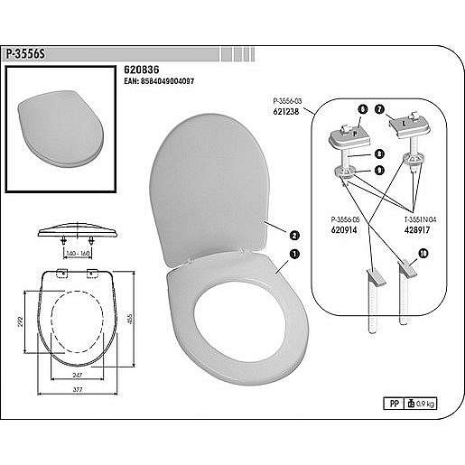 WC prkénko Multi thermoplast bílá 620836