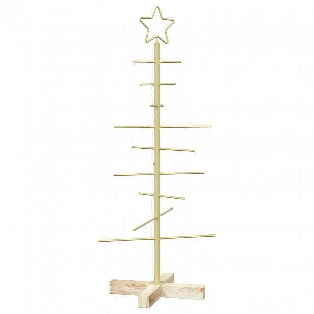 vidaXL Kovový vánoční stromek se stojanem KUOPIO 90 cm Ocel Zlatá