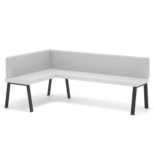 Idohome ROHOVÁ LAVICE MONO Y levá ekokůže hladká, 128/168 cm, bílá
