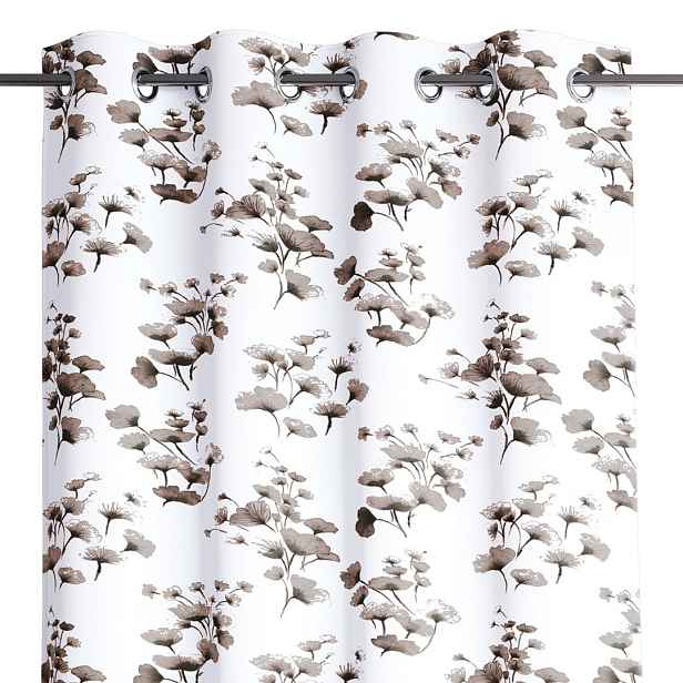 Restilo Závěs AmeliaHome Serenity se průchodkami 140x250 cm bílý/hnědý