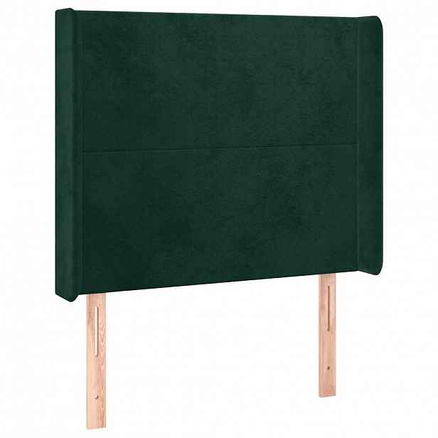 vidaXL Čelo postele typu ušák tmavě zelené 83x16x118/128 cm samet