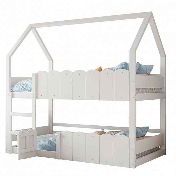 FLIEKS DOMEČKOVÁ POSTEL 90x200 cm Bílá Dřevo Zábrana
