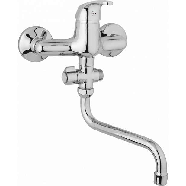 JB Sanitary Nástěnná umyvadlová a sprchová baterie SLIM, rozteč 150 mm, otočný přepínač, bez příslušenstvím, trubkové ramínko 300 mm A10 37 50