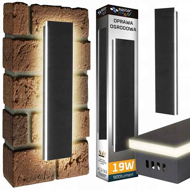 Led Fasádní Nástěnná Lampa Zahradní Svítidlo Lara 19W 60 cm venkovní IP65