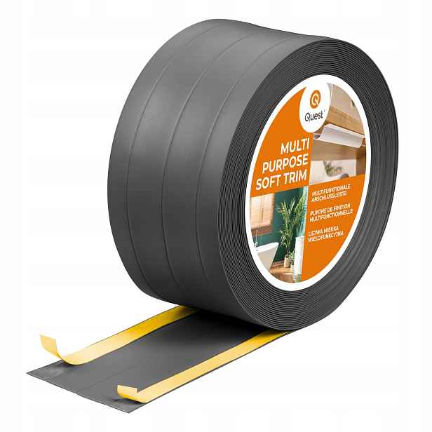 Pvc lišta 4v1 – samolepicí, tmavě šedá, 20 m, 95 mm