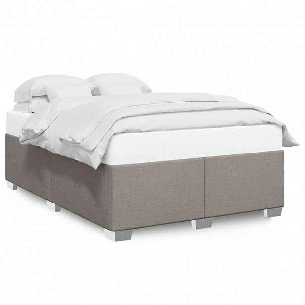 vidaXL Rám postele bez matrace taupe 140 x 200 cm textil