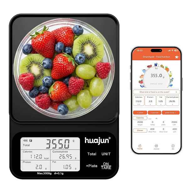Kuchyňská váha dietní Bluetooth aplikace pro počítání kalorií 5 kg/0.1 g