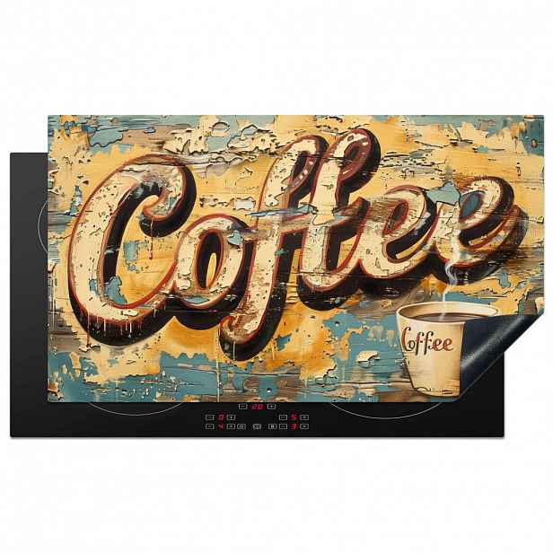 MuchoWow KRYT NA INDUKČNÍ DESKU Káva - Vintage - hnědá - šálek 89.6x51.6 cm