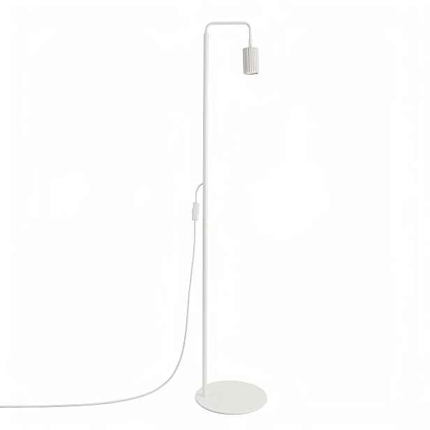 Podlahová lampa mimalistická bílá stojící tuba Karbon 1 bílá Sollux