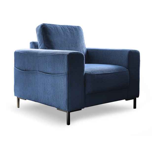 Tmavě modré manšestrové křeslo Lofty Lilly – Miuform