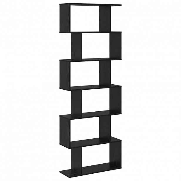 vidaXL Knihovna 6 úrovní 70 x 24 x 193,5 cm Kompozitní dřevo Černý dub