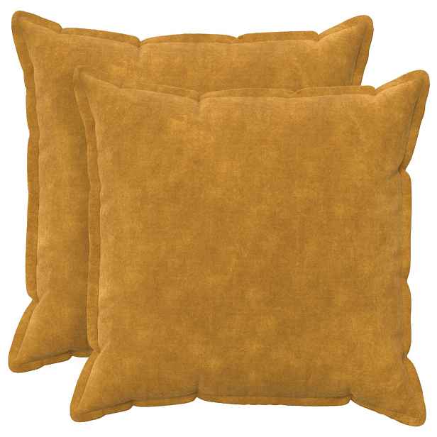 vidaXL Polštář 2 ks HOUTEN Žlutá 80 x 80 cm Mikrovláknová fleece