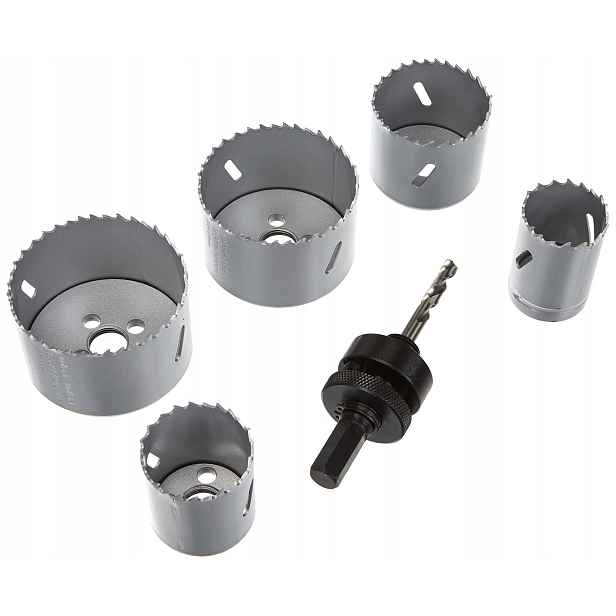 wolfcraft sada děrovaček Bi-Metall 6 ks Ø 35-68 mm