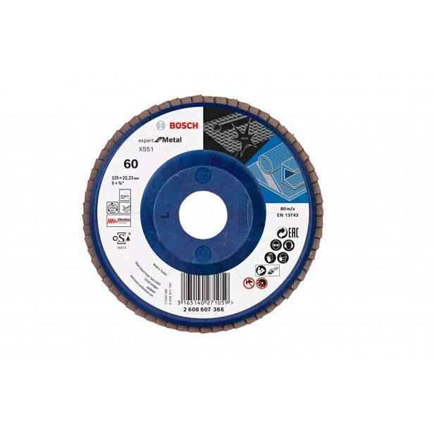 Bosch - Lamelový brusný kotouč na ocel, P60, průměr 125 mm 2608607366