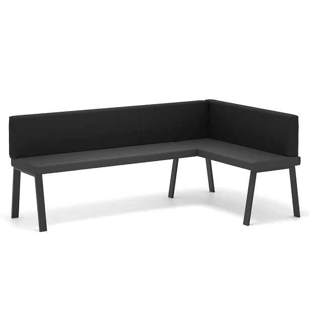 Idohome ROHOVÁ LAVICE MONO Y pravá ekokůže hladká, 128/168 cm, černá