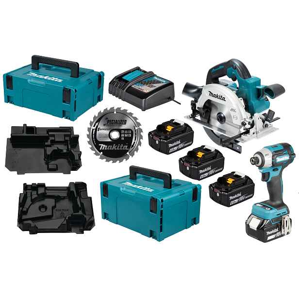 Makita DLX2565GJ Kombo Sada 18V Šroubovák DTD201 Pila DHS660