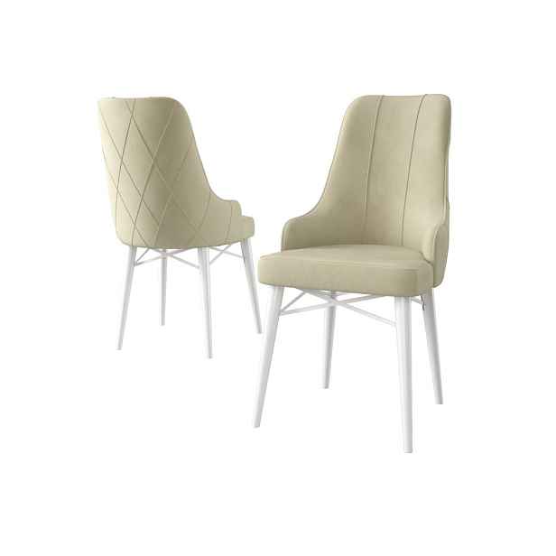 Sada židlí (2 kusy) Neta - Cream, White