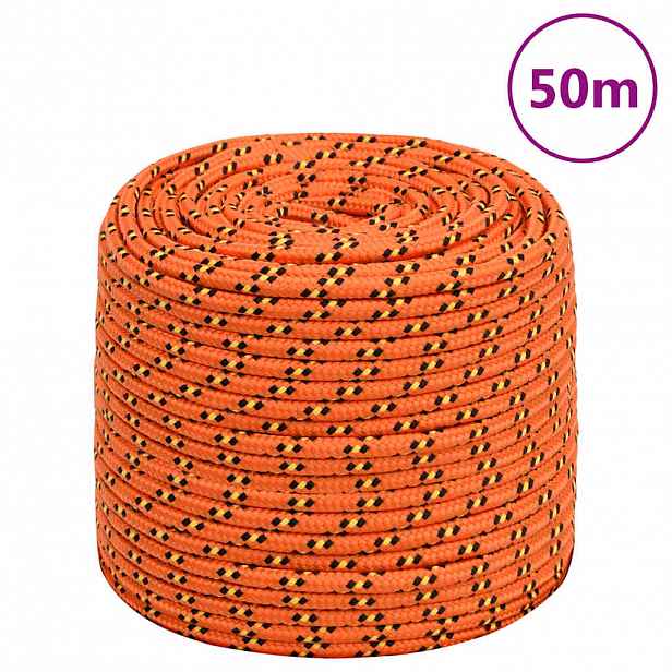 vidaXL Lodní lano oranžové 8 mm 50 m polypropylen