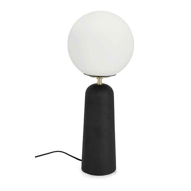 Černá kovová stolní lampa se skleněným stínidlem (výška 51 cm) Delphine – Bizzotto