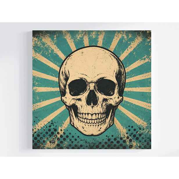 Obraz Na Plátně Plátno Komiks Lebka Úsměv Grunge Vintage Retro 50x50