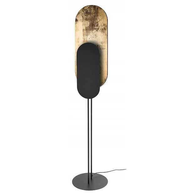 Stojací lampa do obývacího pokoje Podlahová lampa Wheel Černá Zlatá 2xGX53 163cm