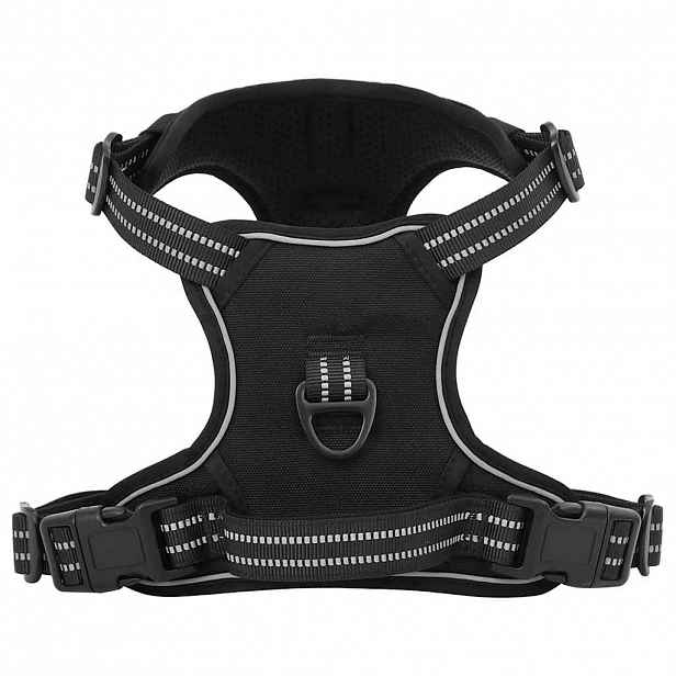 vidaXL Postroj pro psy s reflexními popruhy nastavitelný černý XL