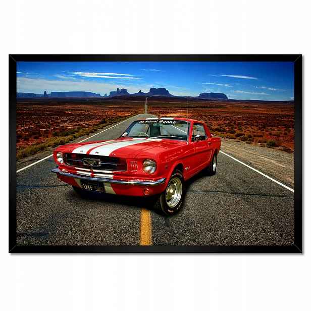 Plakáty v rámu 60x40 Červený Ford Mustang Usa