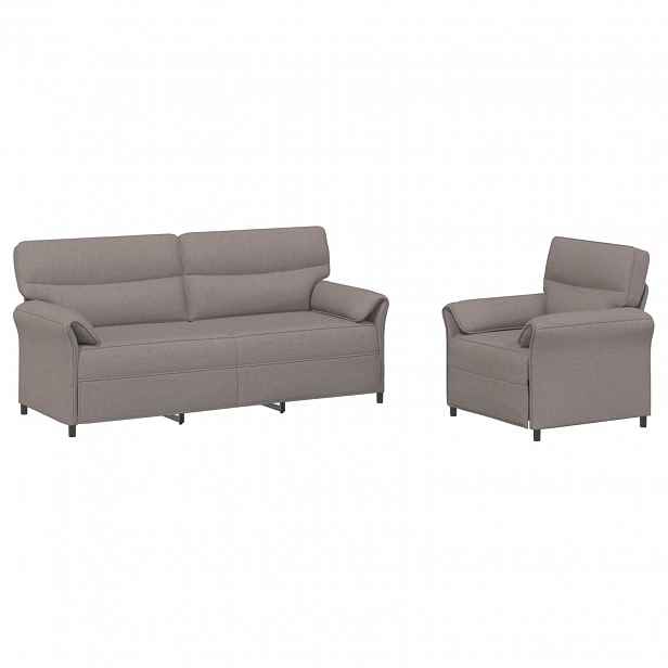 vidaXL Set pohovek 2 ks Taupe Textil
