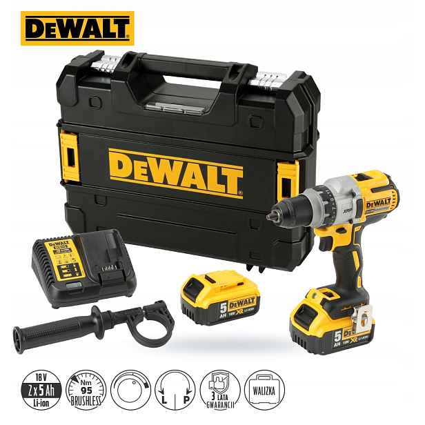 Aku Šroubovák DCD991P2 95Nm 2x5Ah 3 rychlosti Tstak Dewalt