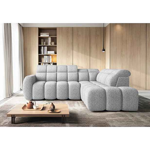 Designová rohová sedačka SAOIRSE - bílá, pravý roh