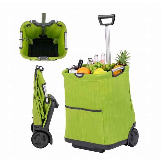 Nákupní vozík Costaway zelený polyester