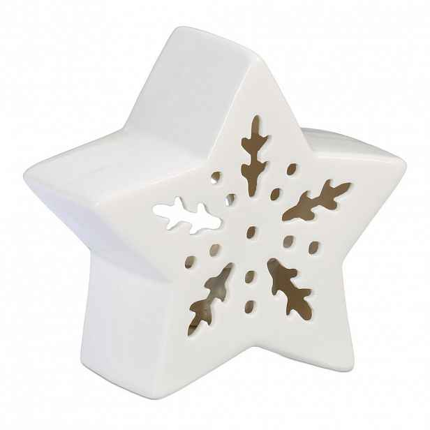 Relaxdays SVÍCEN Bílý porcelán tvar hvězdy 11x12x5,5 cm