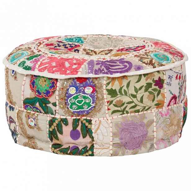 Taburet patchwork Béžová