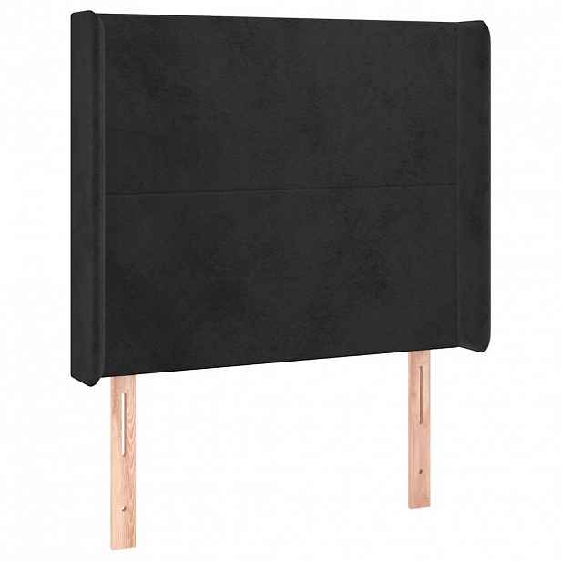 vidaXL Čelo postele typu ušák černé 93x16x118/128 cm samet