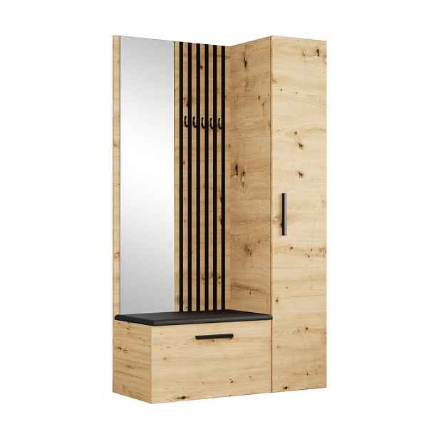 MASSENO MODERNÍ PŘEDSÍŇOVÁ SESTAVA MODULO, 120,6/204/40 cm, dub Artisan