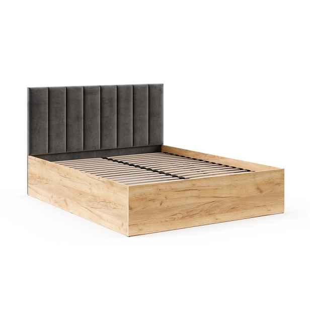 FDM Postel Grenada se zvedacím roštem Trinity grafitově šedá/dub craft, velikost 90x200