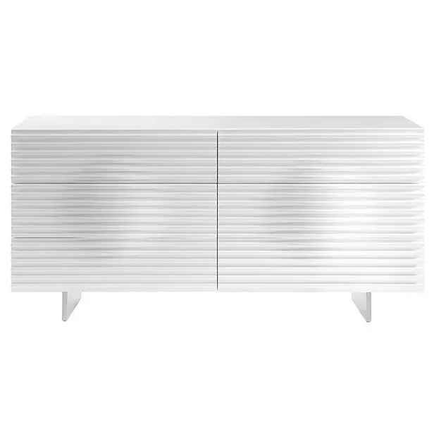 LivinHill Komoda Hudson 160 cm bílá/chrom