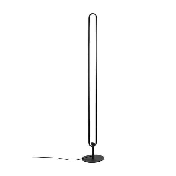 Matně černá kovová LED stmívatelná stojací lampa (výška 130 cm) Loop – Ellos Home
